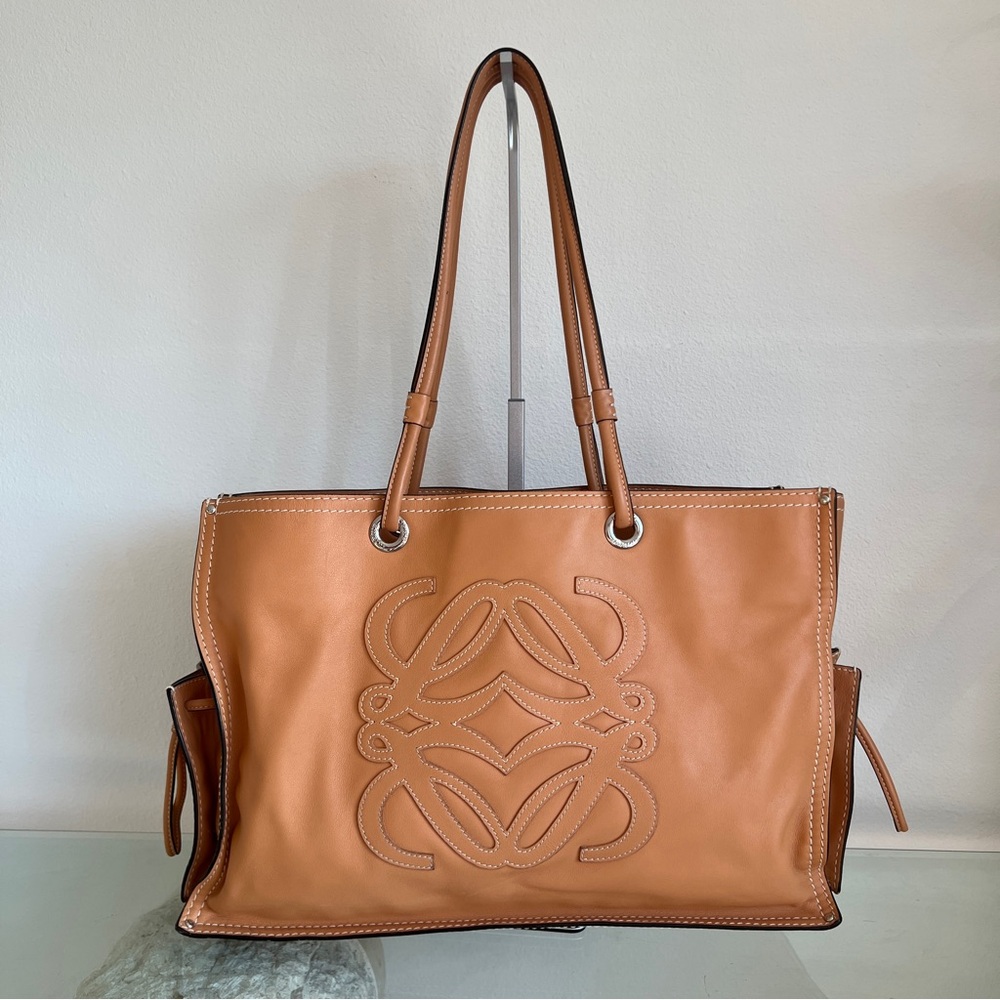 Loewe Anagram Leather Tote Bag – Camel Brown Calfskin